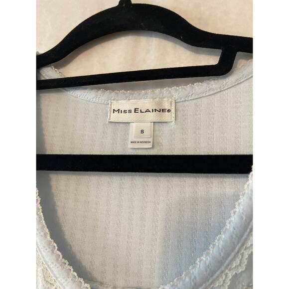 Miss Elaine NWT Cuddleknit Brushed Inside & Out Top Button Blue Gown Size Small - Picture 4 of 7